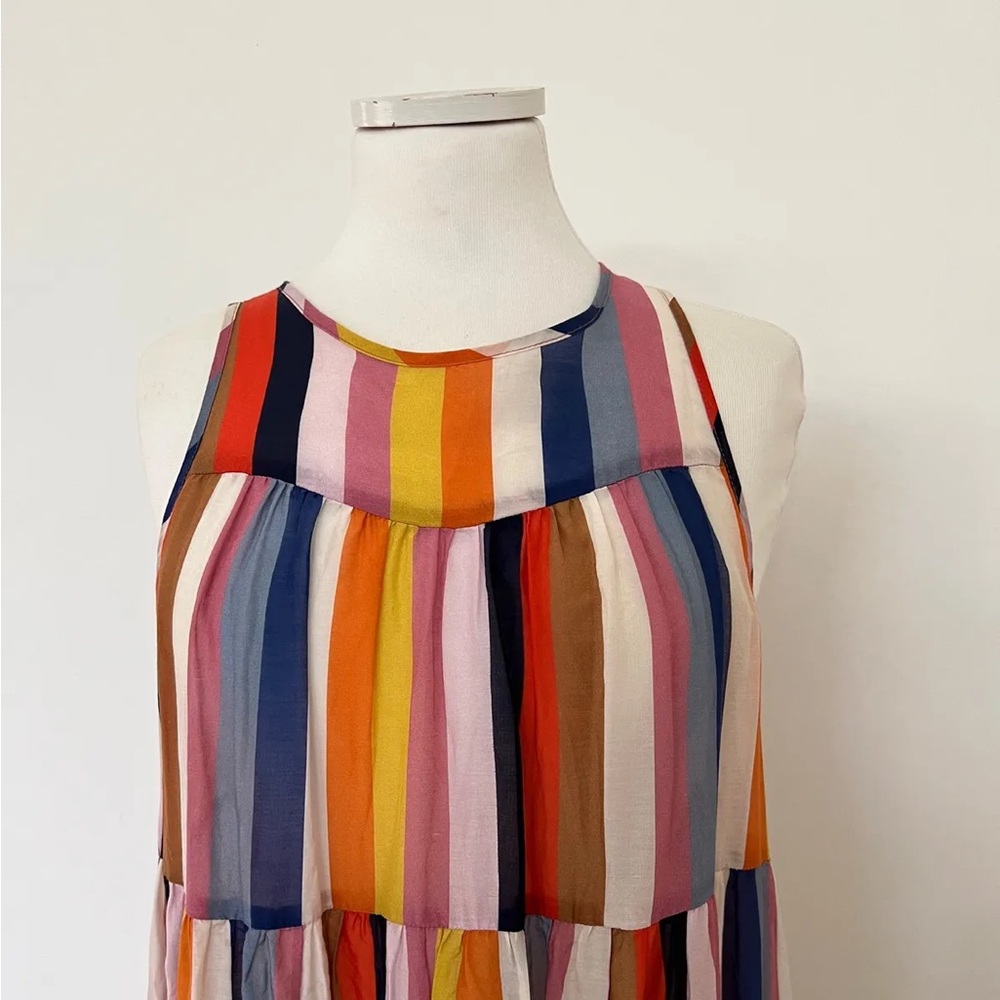 Xirena Rainbow Stripe Tiered Dress XS - Picture 2 of 5